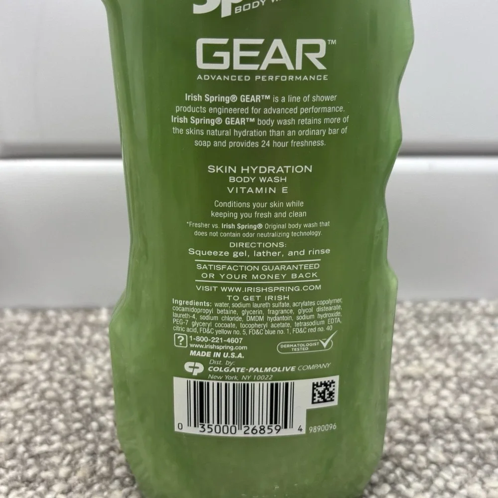 Irish Spring GEAR Advanced Performance Body Wash 24 Hour Fresh Odor Neutralize
